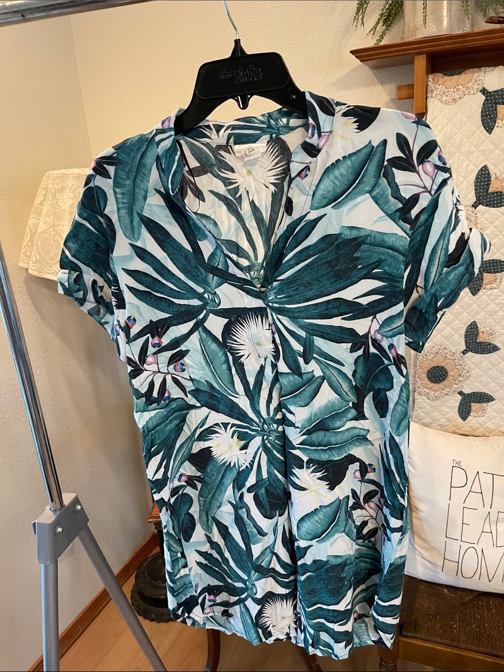H&M Tropical Leaf Print Dress